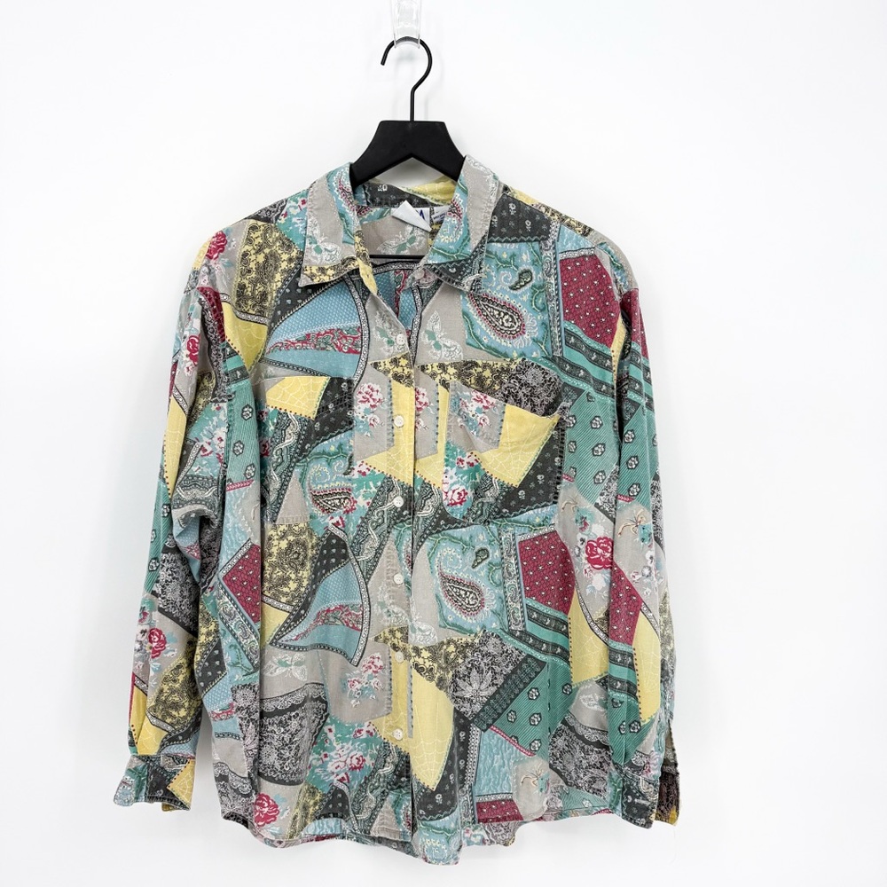 Vintage Extra Elements Cotton Patchwork Button Do… - image 1